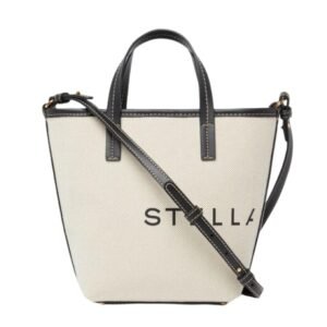 STELLA MCCARTNEY LOGO CANVAS CROSSBODY TOTE BAG