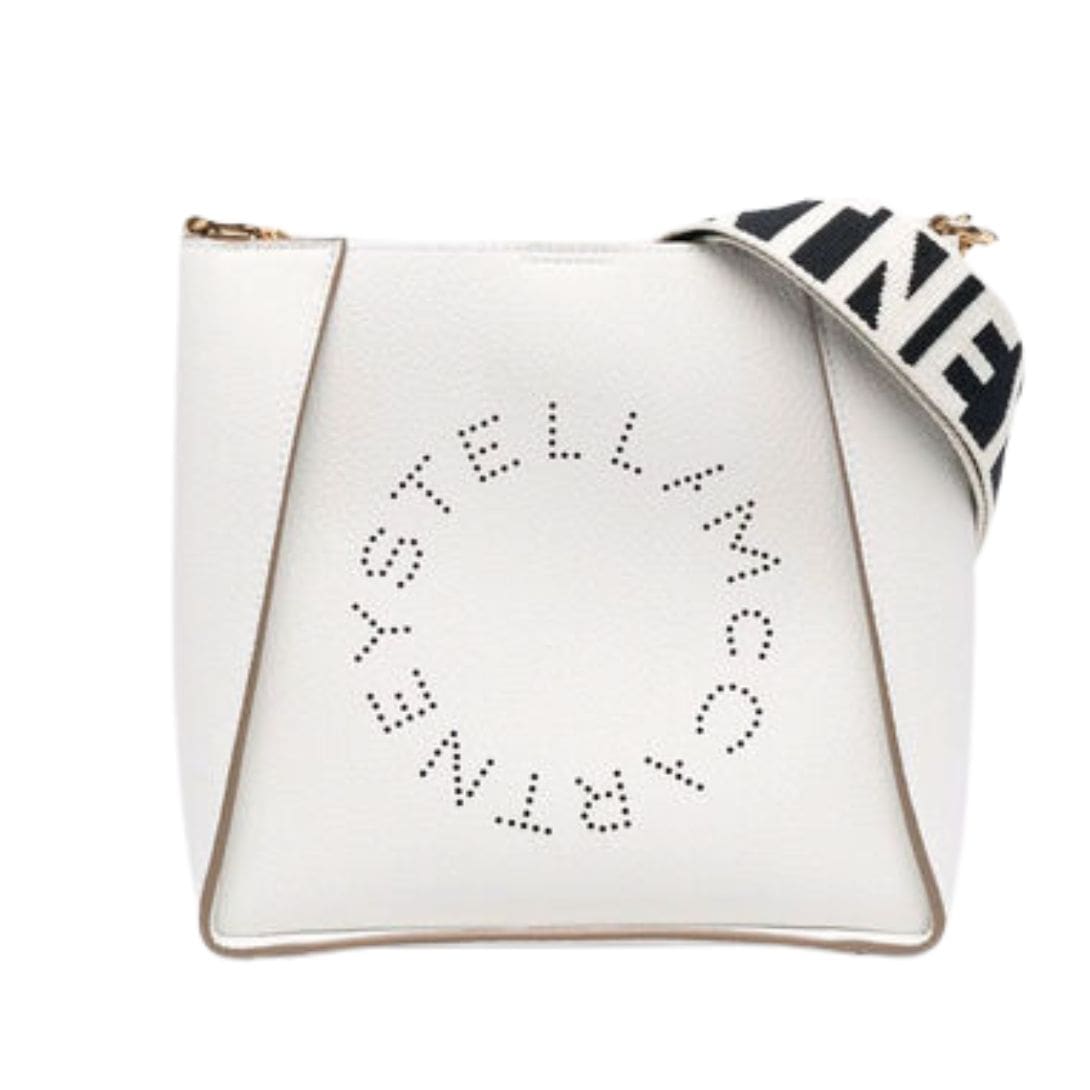 STELLA MCCARTNEY LOGO GRAINY ALTER MAT SHOULDER BAG