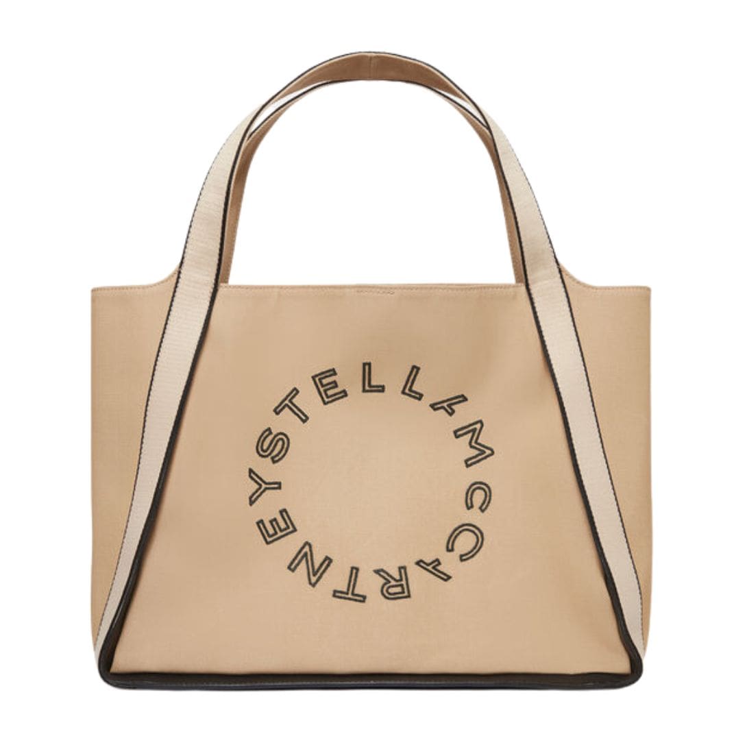 STELLA MCCARTNEY LOGO BANANATE CANVAS TOTE BAG