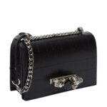 ALEXANDER MCQUEEN WOMANS JEWELLED SATCHEL IN BLACKSILVER