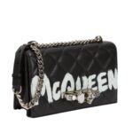 ALEXANDER MCQUEEN WOMANS JEWELLED SATCHEL IN BLACKWHITE