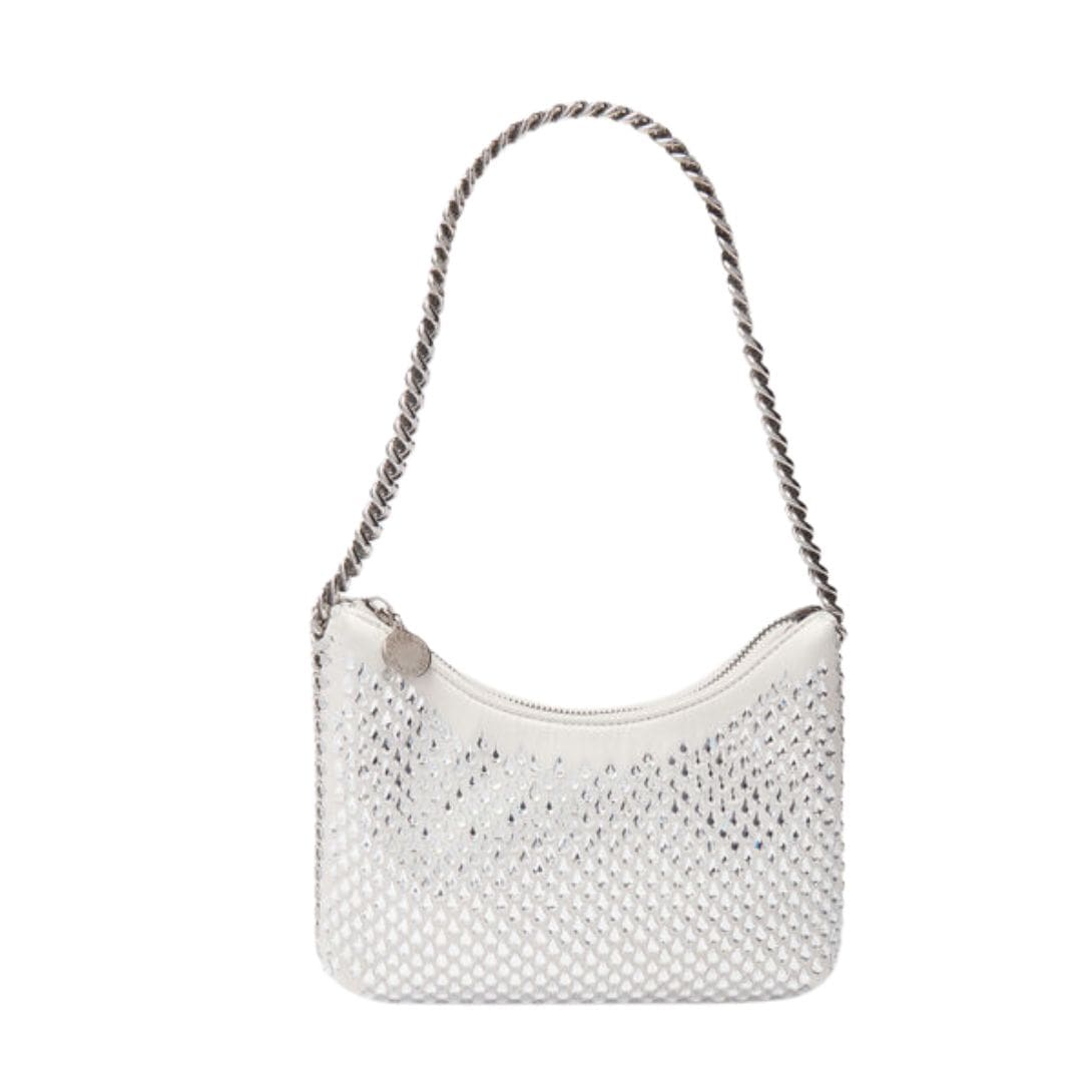 STELLA MCCARTNEY FALABELLA CRYSTAL MESH MINI ZIPPED SHOULDER BAG