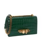 ALEXANDER MCQUEEN WOMANS JEWELLED SATCHEL IN EMERALD
