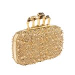 ALEXANDER MCQUEEN WOMANS KNUCKLE CLUTCH IN GOLD