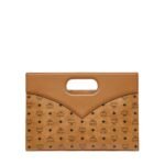 MCM DIAMOND TOTE IN VISETOS LEATHER MIX COGNAC