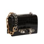 ALEXANDER MCQUEEN WOMANS MINI JEWELLED SATCHEL IN BLACK