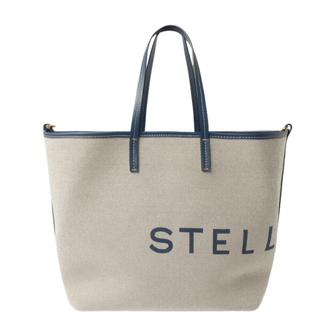 STELLA MCCARTNEY LOGO CANVAS BEACH TOTE BAG