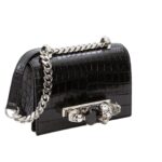 ALEXANDER MCQUEEN WOMANS MINI JEWELLED SATCHEL IN BLACKSILVER