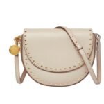 STELLA MCCARTNEY FRAYME STUDDED GRAINY ALTER MAT MEDIUM FLAP SHOULDER BAG