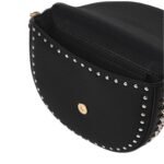 STELLA MCCARTNEY FRAYME STUDDED GRAINY ALTER MAT MEDIUM FLAP SHOULDER BAG