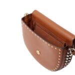 vSTELLA MCCARTNEY FRAYME STUDDED GRAINY ALTER MAT MEDIUM FLAP SHOULDER BAG