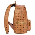 MCM STARK SIDE STUDS BACKPACK IN VISETOS COGNAC