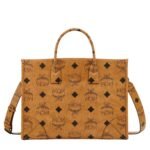 MCM MÜNCHEN TOTE IN MAXI VISETOS COGNAC