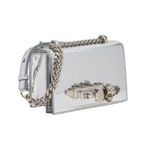 ALEXANDER MCQUEEN WOMANS MINI JEWELLED SATCHEL IN GRAY