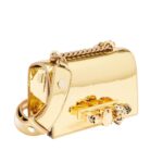ALEXANDER MCQUEEN WOMANS THE BIKER MINI JEWELLED SATCHEL IN GOLD