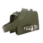 ALEXANDER MCQUEEN WOMANS THE BIKER MINI JEWELLED SATCHEL IN KHAKI