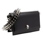 ALEXANDER MCQUEEN WOMANS THE BIKER SMALL SKULL BAG IN BLACK