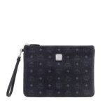 MCM WRISTLET ZIP POUCH IN VISETOS ORIGINAL BLACK
