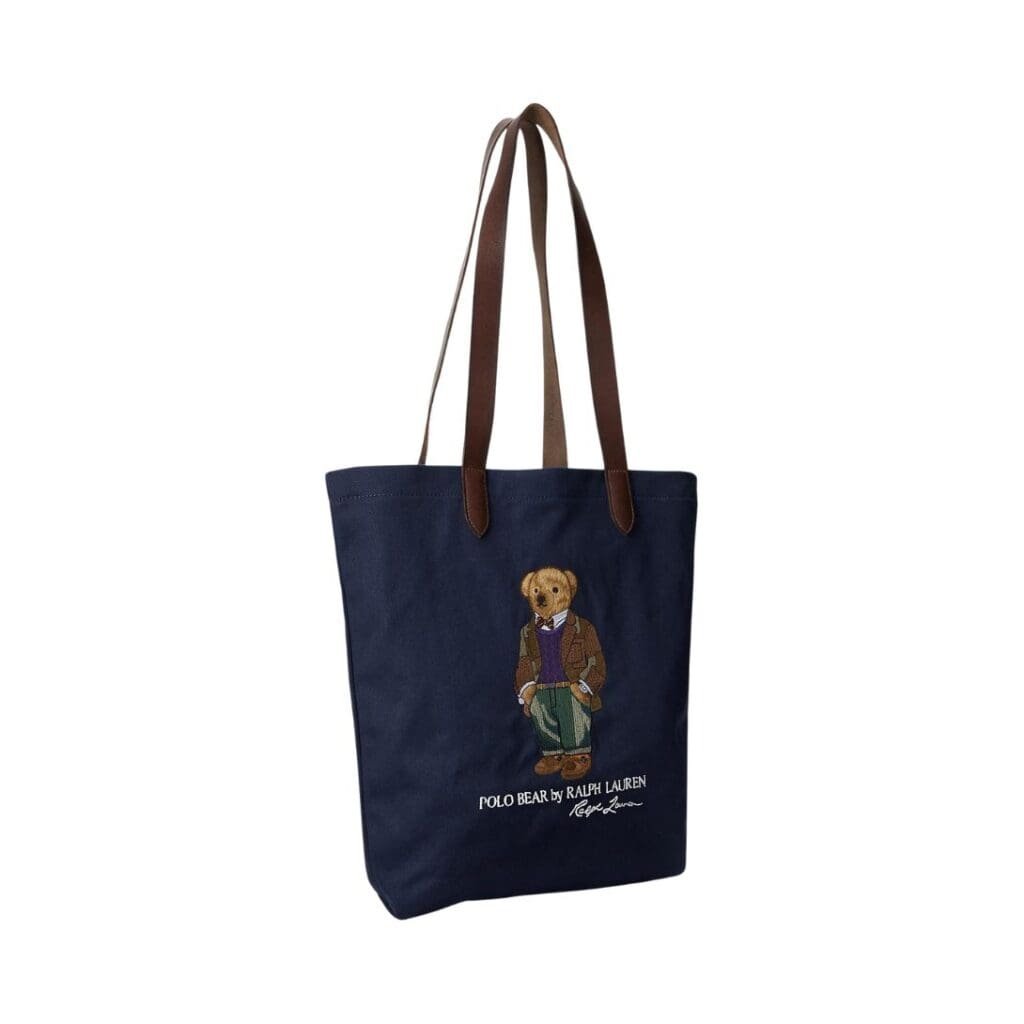 RALPH LAUREN POLO BEAR TWILL SHOPPER TOTE