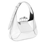 ALEXANDER MCQUEEN WOMENS THE JEWELLED HOBO BAG IN SILVER