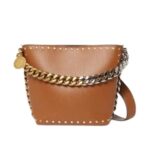 STELLA MCCARTNEY FRAYME STUDDED GRAINY ALTER MAT BUCKET BAG