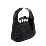 ALEXANDER MCQUEEN WOMENS THE JEWELLED HOBO MINI BAG IN BLACK