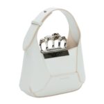 ALEXANDER MCQUEEN WOMENS THE JEWELLED HOBO MINI BAG IN WHITE