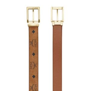MCM AREN REVERSIBLE BELT 1.3” IN VISETOS COGNAC