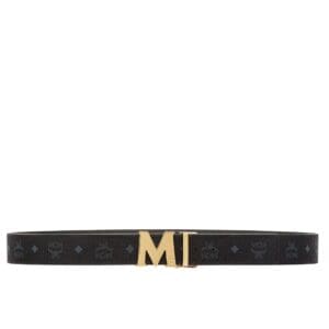 MCM CLAUS M REVERSIBLE BELT 1.75″ IN VISETOS BLACK/GOLD