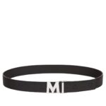 MCM CLAUS M REVERSIBLE BELT 1.75” IN EMBOSSED MONOGRAM LEATHER BLACK/SILVER