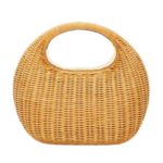 LA GARCONNE RATAN ROUND BAG — BEIGE