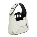 ALEXANDER MCQUEEN WOMENS THE JEWELLED HOBO MINI BAG IN SOFT LVORY
