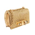 ALEXANDER MCQUEEN WOMENS THE MINI JEWELLED SATCHEL IN GOLD