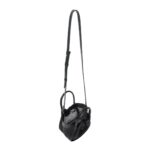 PROENZA EXTRA SMALL RUCHED TOTE IN PERFORATED LEATHER BLACK