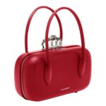ALEXANDER MCQUEEN WOMENS THE REVERSE CLUTCH IN BLOOD RED
