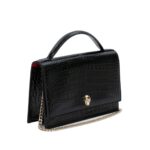 ALEXANDER MCQUEEN WOMENS TOP HANDLE SKULL BAG IN BLACK