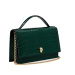 ALEXANDER MCQUEEN WOMENS TOP HANDLE SKULL BAG IN EMERALD