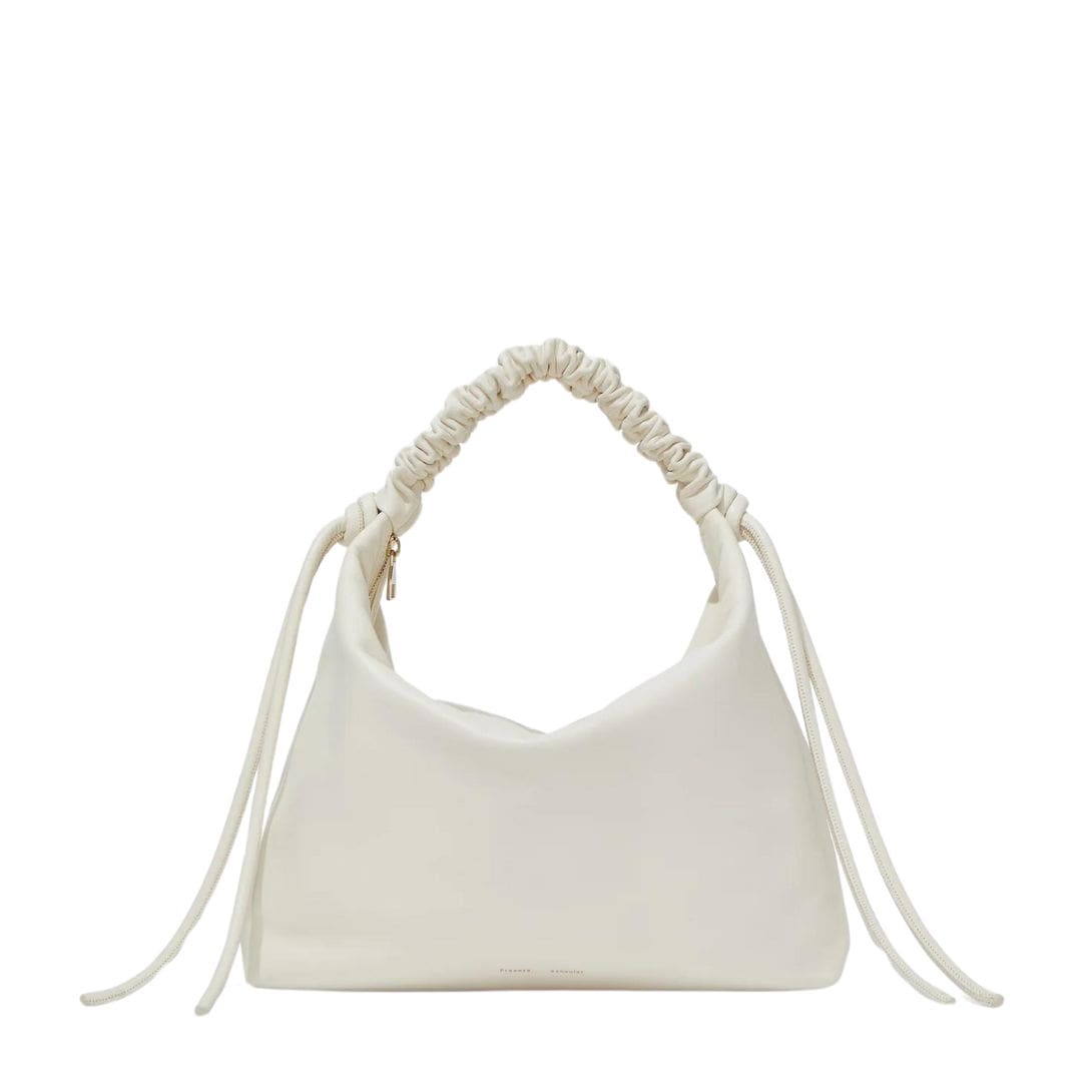 PROENZA MEDIUM DRAWSTRING SHOULDER BAG WHITE