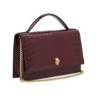 ALEXANDER MCQUEEN WOMENS TOP HANDLE SKULL BAG IN MADDER