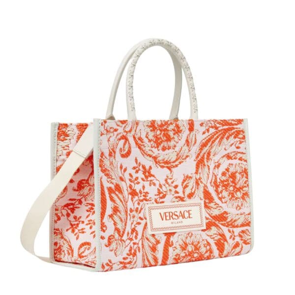 VERSACE BAROCCO ATHENA RAFFIA TOTE BAG