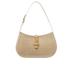 VERSACE CROC-EFFECT GRECA GODDESS HOBO BAG