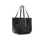VERSACE CROC-EFFECT GRECA GODDESS LARGE TOTE BAG