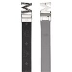 MCM CLAUS EPOXY LAUREL M REVERSIBLE BELT 1.5” IN VISETOS BLACK/SILVER