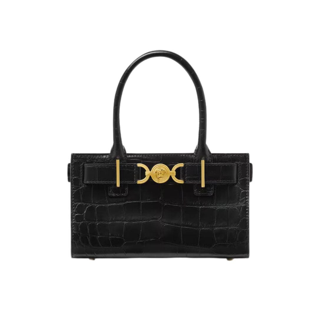 VERSACE CROC-EFFECT MEDUSA '95 SMALL TOTE