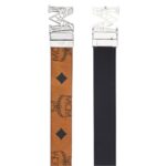 MCM CLAUS LAUREL M REVERSIBLE BELT 1.75” IN MAXI VISETOS COGNAC/SILVER