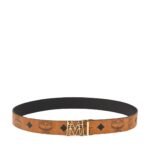 MCM CLAUS LAUREL M REVERSIBLE BELT 1.75” IN MAXI VISETOS COGNAC GOLD