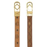 MCM DIAMOND BUCKLE REVERSIBLE MONOGRAM BELT COGNAC