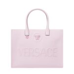 VERSACE LA MEDUSA CANVAS LARGE TOTE BAG