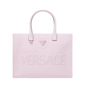 VERSACE LA MEDUSA CANVAS LARGE TOTE BAG
