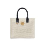 VERSACE LA MEDUSA CANVAS SMALL TOTE BAG